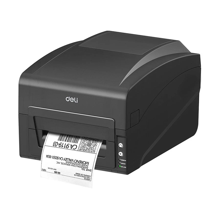 Deli ES351 104mm Thermal Transfer Barcode Label Printer Black