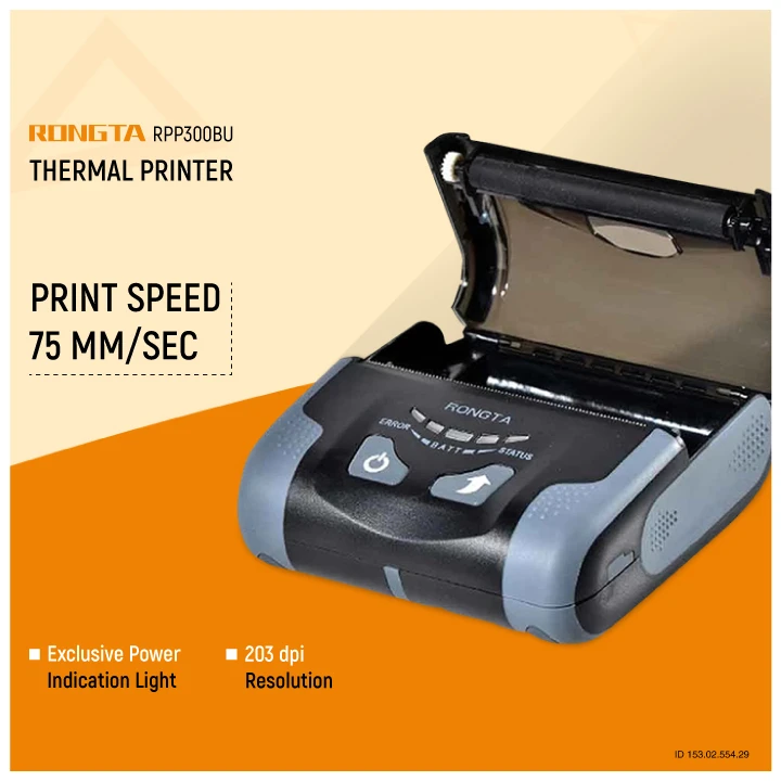 Rongta RPP300BU 80mm Portable Thermal Receipt Printer Bluetooth USB