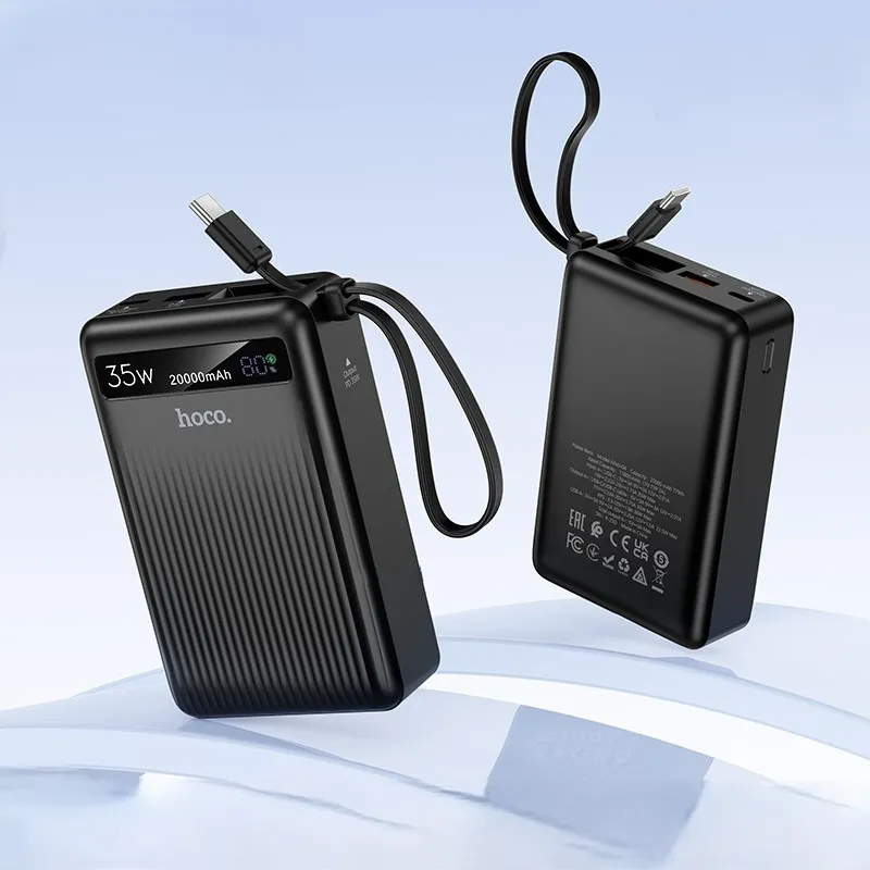 Hoco MMJ-04 20000mAh 35W PD পাওয়ার ব্যাংক, বিল্ট-ইন Type-C ক্যাবল ও LED ডিসপ্লে