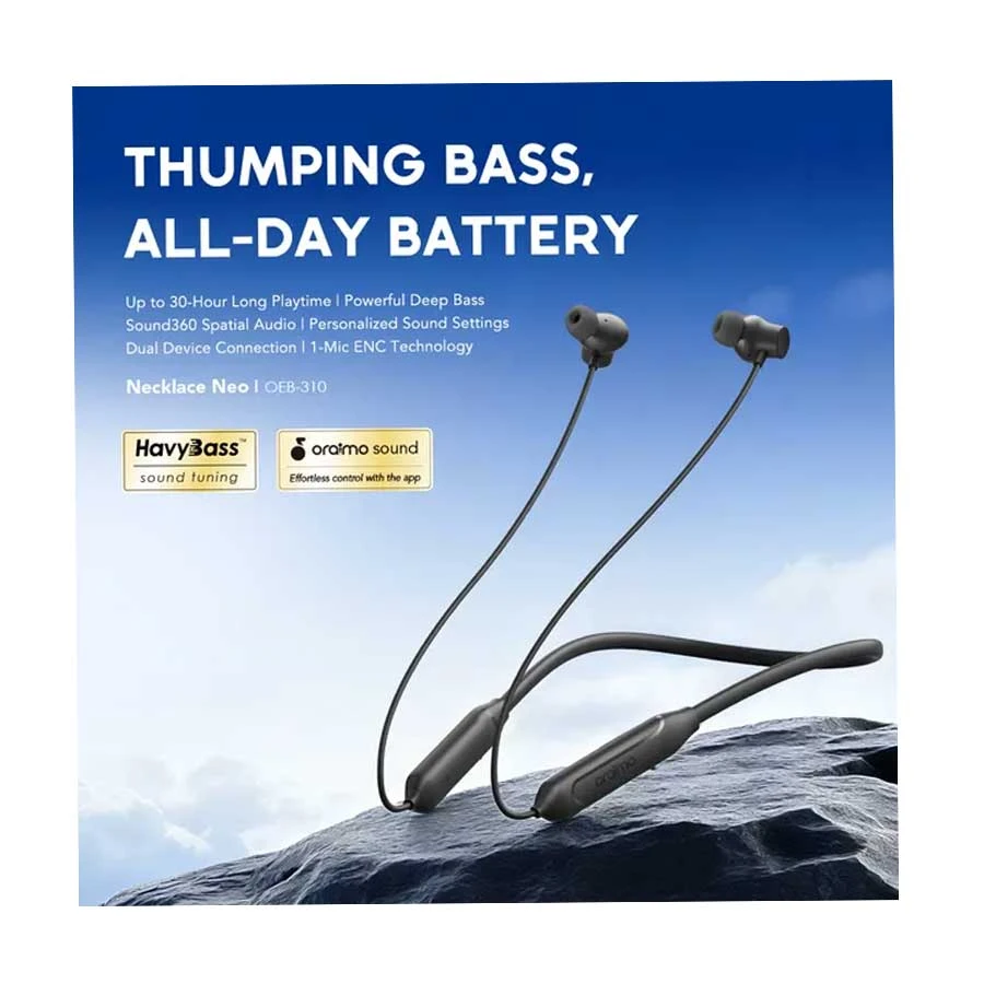 Oraimo Necklace Neo Gravity Black Bluetooth Neckband Earphone