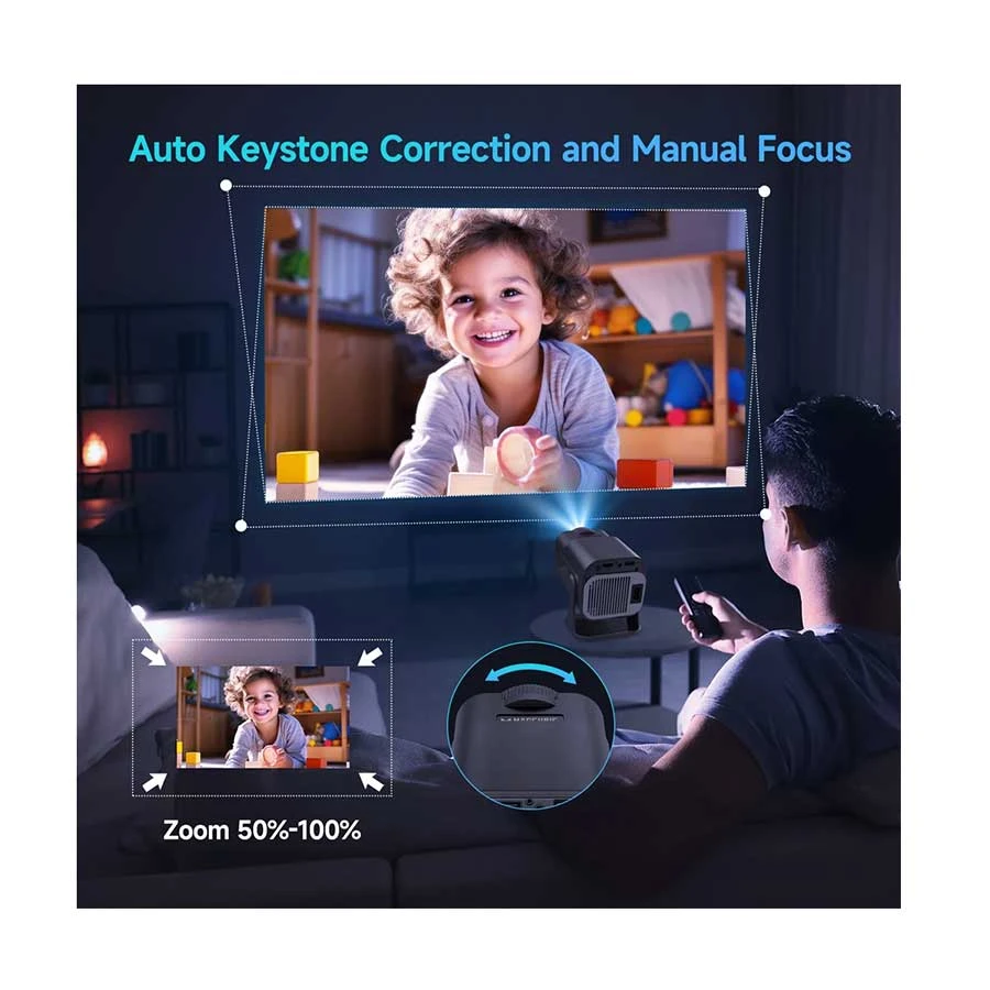 Magcubic HY320 Mini 300 Lumens 720P Android Portable Projector, Black