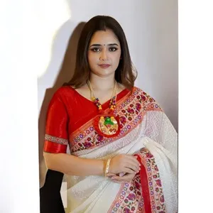 হাফ সিল্ক শাড়ি, ব্লাউজ পিসসহ