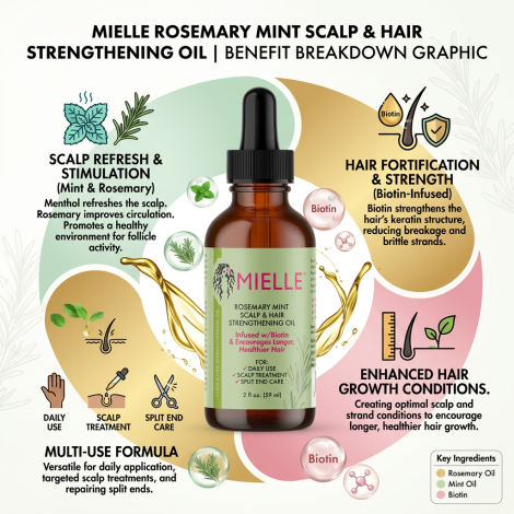 Mielle Rosemary Mint Scalp & Hair Strengthening Oil 59ml (USA)