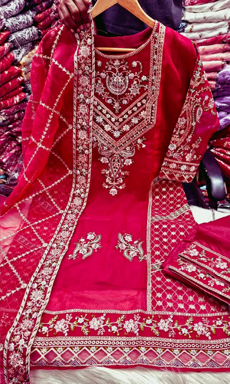 Women's Sada Bahar Tissue Three Piece with Full Sequin Embroidery