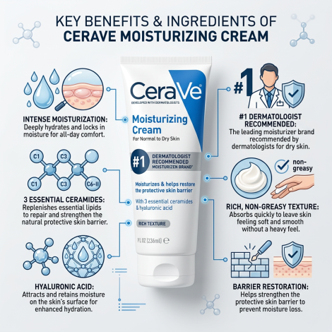 Cerave Moisturizing Cream For Normal To Dry Skin 236ml (USA)