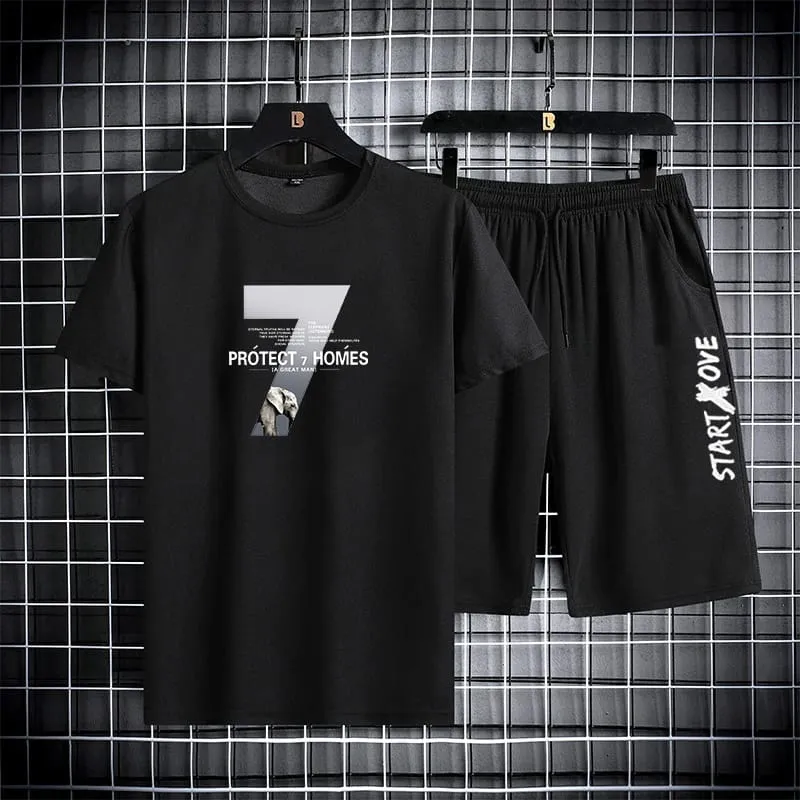Men's Mesh Tee and Short Pant Set, 160 GSM, Waist 28 to 36