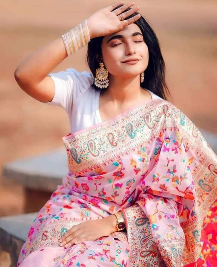 Screen Print Work Half Silk Saree, 12 Haath, for Women