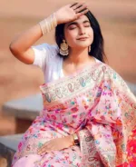 হাফ সিল্কের মহিলা স্ক্রিন প্রিন্ট শাড়ি, দৈর্ঘ্য 12 হাত