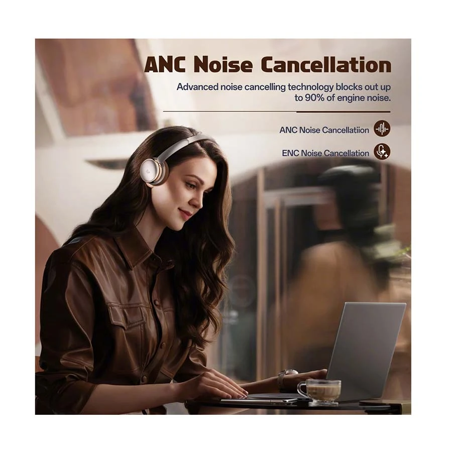 WEOFLY Nova ANC Bluetooth Silver Over-Ear Headphone