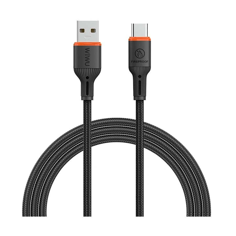 WiWU FlameGuard Wi-C096 USB to Type-C Cable 1.2 Meter Black