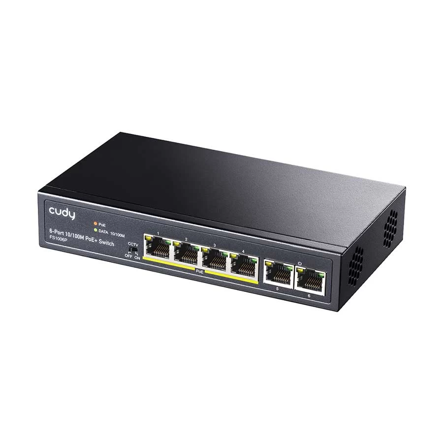 Cudy FS1006P 6 Port 10/100Mbps Switch with 4 PoE+ & 2 Uplink Ports