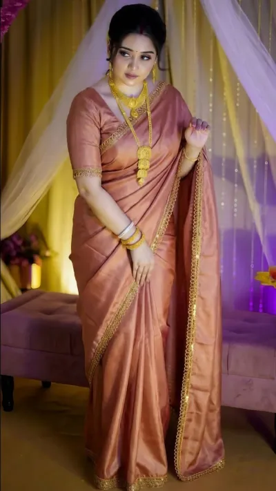 হালকা টুবা লামা সিল্ক পার্টি শাড়ি, 3 রং