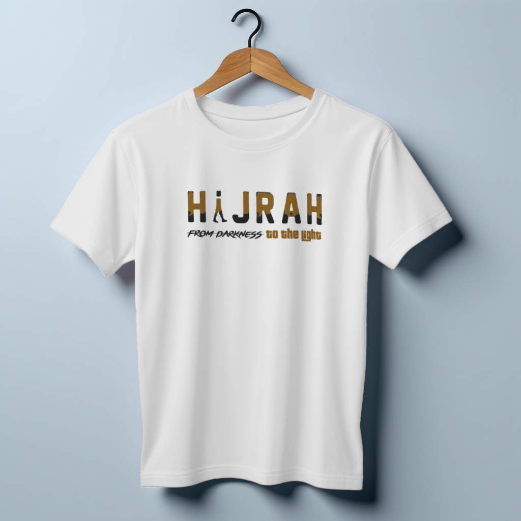 জার্সি ফ্যাব্রিক HIJRAH from Darkness to the Light টি-শার্ট