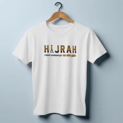 জার্সি ফ্যাব্রিক HIJRAH from Darkness to the Light টি-শার্ট