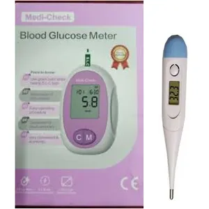Medi-Check ব্লাড গ্লুকোজ মিটার, সাথে থার্মোমিটার