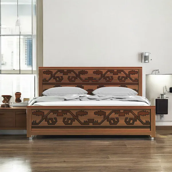Regal Jamdani কাঠের কুইন সাইজ খাট