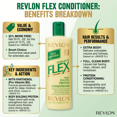 Revlon Flex এক্সট্রা বডি বিল্ডিং প্রোটিন কন্ডিশনার 591 মিলি