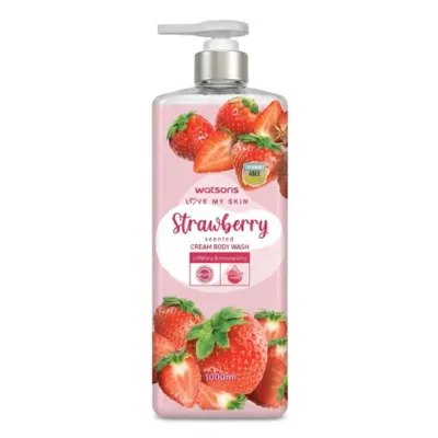 Watsons লাভ মাই স্কিন স্ট্রবেরি সুগন্ধি ক্রিম বডি ওয়াশ 1000 মিলি
