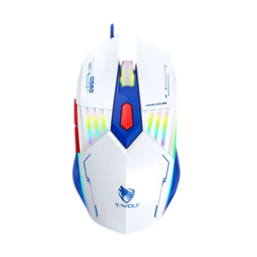 T-Wolf G560 RGB Wired White Gaming Mouse