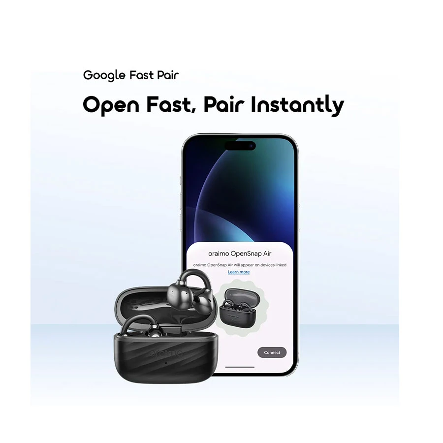 Oraimo OpenSnap Air Gravity Black Open-Ear TWS Bluetooth Earbuds