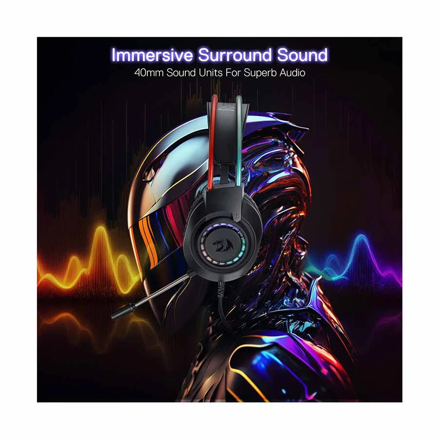 Redragon H231 Scream RGB Wired Black Gaming Headphone