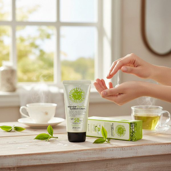 3W Clinic Intensive Green Tea Sunblock Cream SPF50+ 70ml (Korea)