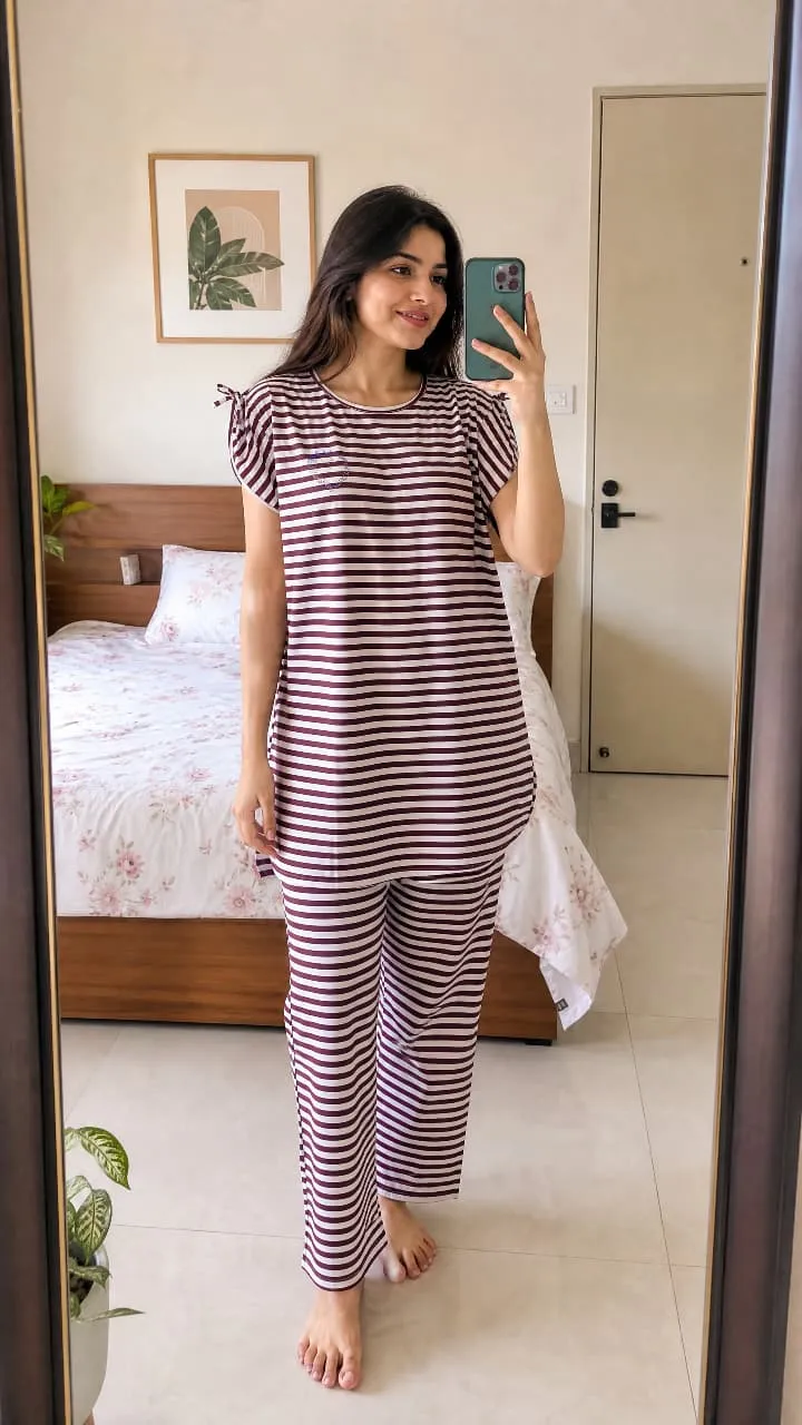 Cotton T-Shirt and Pant Set, Free Size, 6 Colour Choices