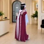 Rose Arabian বোরকা 3 পিস সেট – দুবাই ফেব্রিক ও এমব্রয়ডারি (কটি, ইনার ও হিজাব)