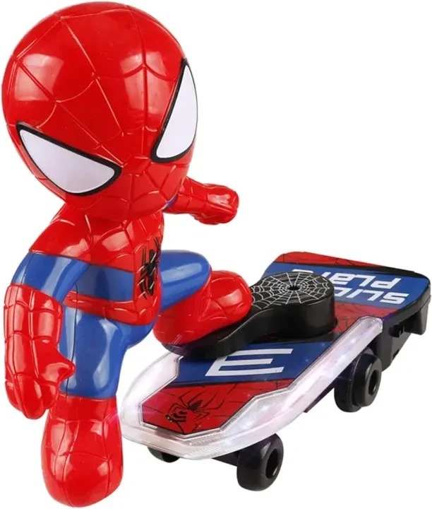 Spiderman স্টান্ট খেলনা স্লাইডিং প্লেটসহ, বাচ্চাদের জন্য