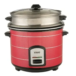 ViGO রাইস কুকার 3.0 লিটার REL-50-05 স্টেইনলেস স্টিল রেড 1000W (ডাবল পট)