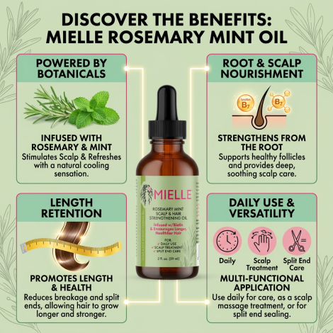 Mielle Rosemary Mint Scalp & Hair Strengthening Oil 59ml (USA)