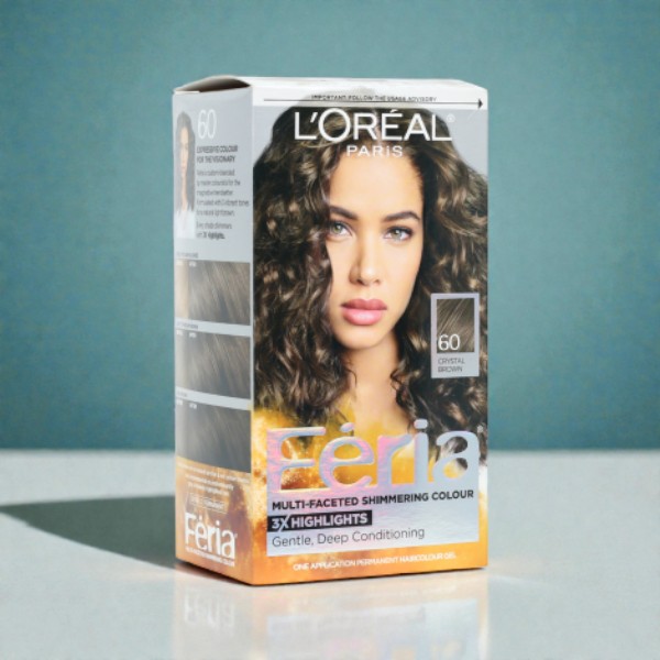 L'Oreal Feria মাল্টি-ফেসেটেড শিমারিং হেয়ার কালার 60 Crystal Brown