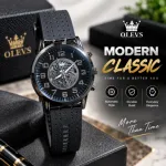 Olevs ছেলেদের স্কেলেটন ডায়াল হাতঘড়ি