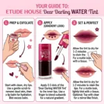 Etude Dear Darling ওয়াটার লিপ টিন্ট, শেড 01 Strawberry Ade