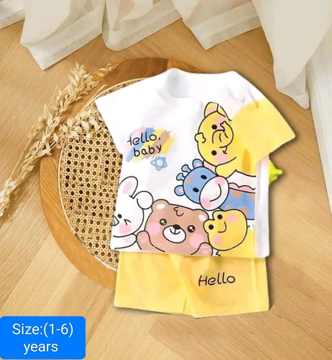 Kids' Pure Cotton T-Shirt and Pant Set with Pocket, 3 to 6 Years