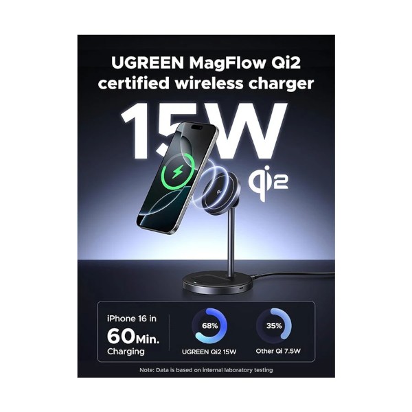 Ugreen W710 15W Qi2 2-in-1 ম্যাগনেটিক ওয়্যারলেস চার্জার