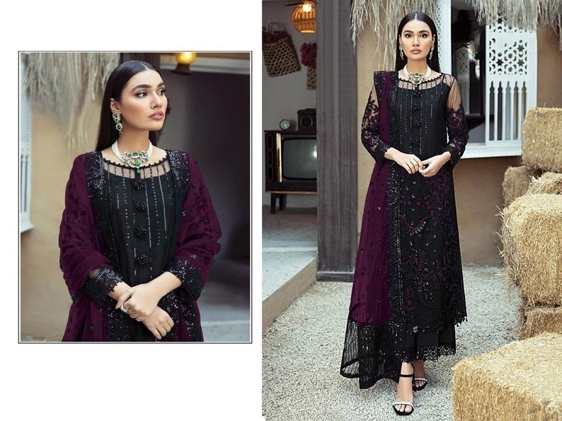 Women's Readymade Georgette Three Piece with Embroidery, Body 43 Inch