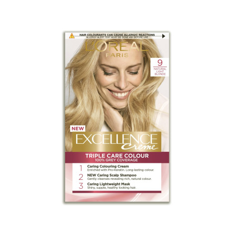 L'Oreal Excellence Creme ট্রিপল কেয়ার হেয়ার কালার - 9 Natural Light Blonde
