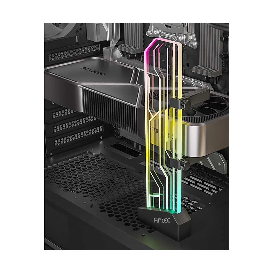Antec AT-GPUH-ARGB-TG-BK ARGB Graphics Card Holder Black