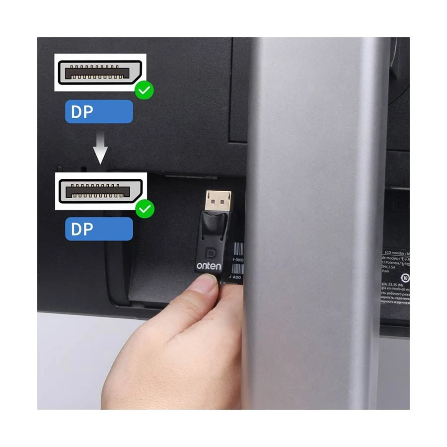 Onten OTN-DP102 DisplayPort Male to Male 4K Cable 2 Meter Black