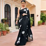 Hand Print Semi Muslin Saree with Blouse Piece