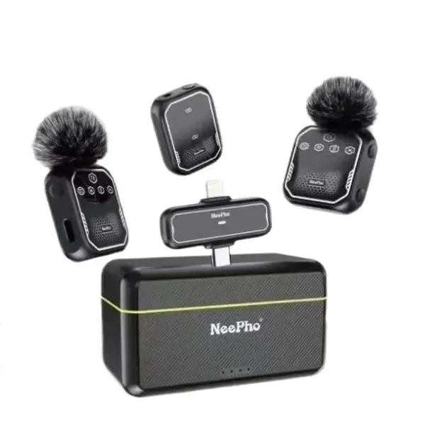 Neepho NP-61 ওয়্যারলেস মাইক্রোফোন – Type-C, iPhone ও ক্যামেরার জন্য