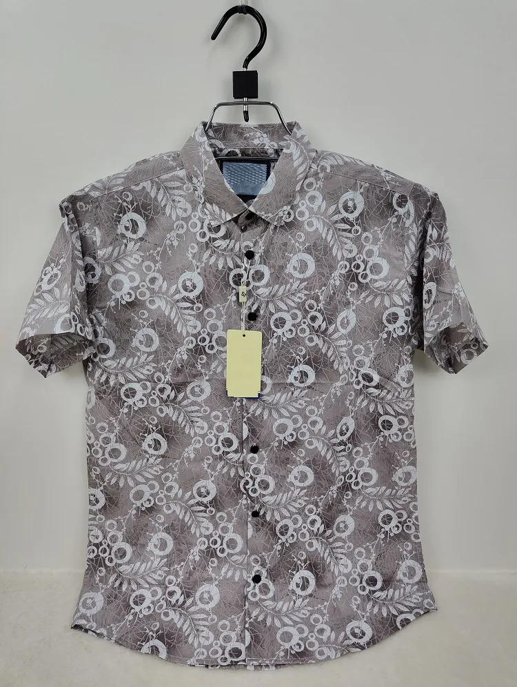 Men's Half Sleeve Print Shirt in Pure Cotton, Slim Fit, 6 Colours