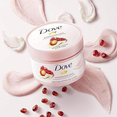 Dove Pomegranate Seeds & Shea Butter এক্সফোলিয়েটিং বডি স্ক্রাব 225ml