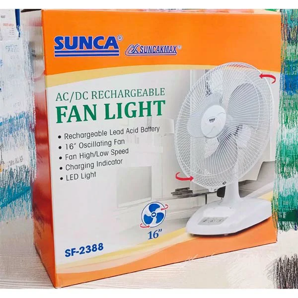 Sunca SF-2389 16 Inch 30 ওয়াট রিচার্জেবল টেবিল ফ্যান