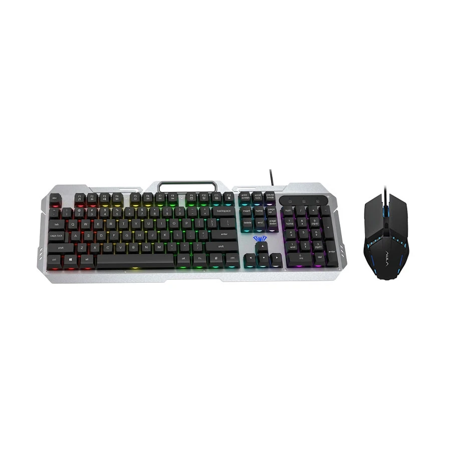 Aula F2023 Wired Gaming Keyboard & Mouse Combo Silver & Black