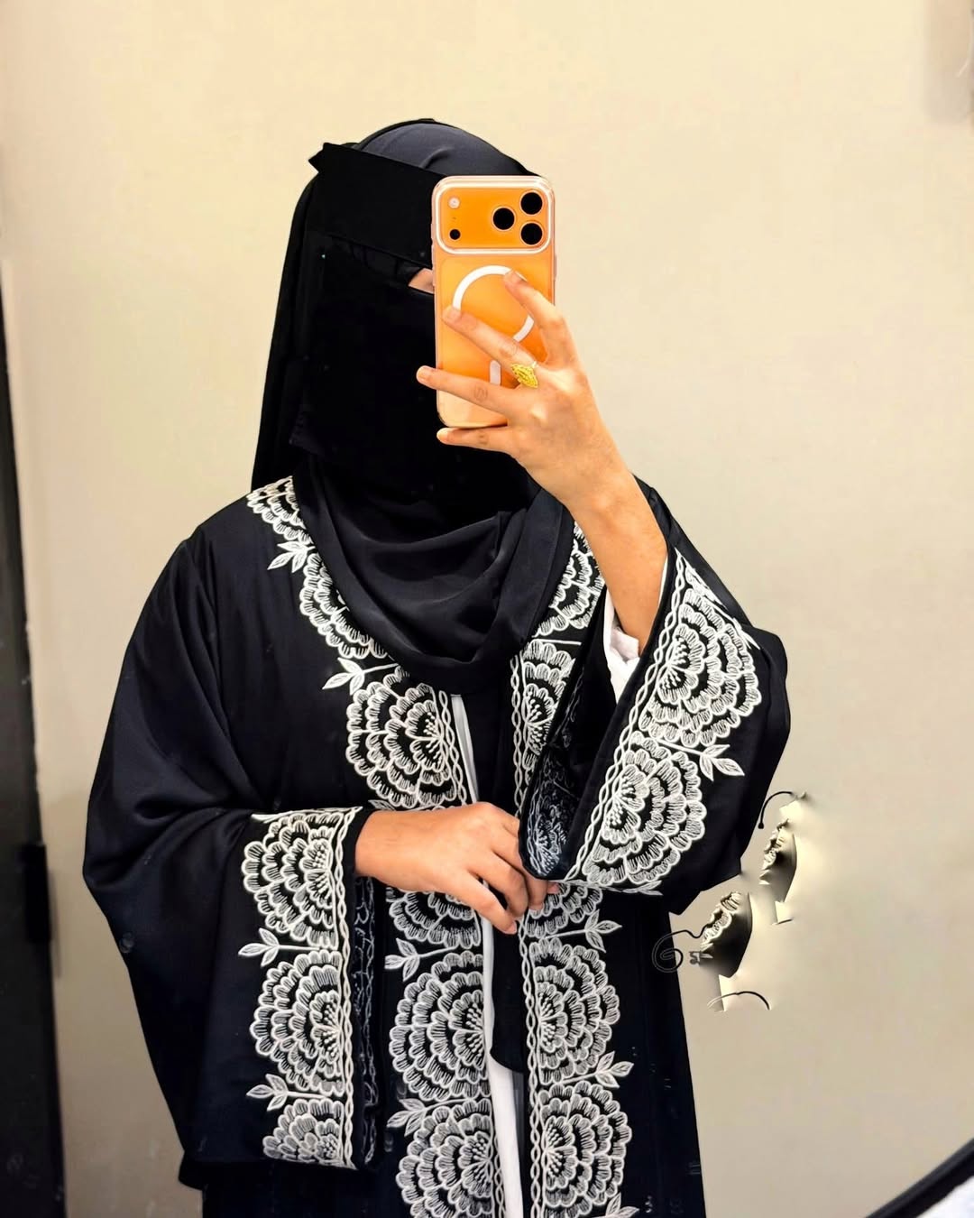 Embroidery Borka Full Set with Koti, Inner and Hijab, 4 Colours