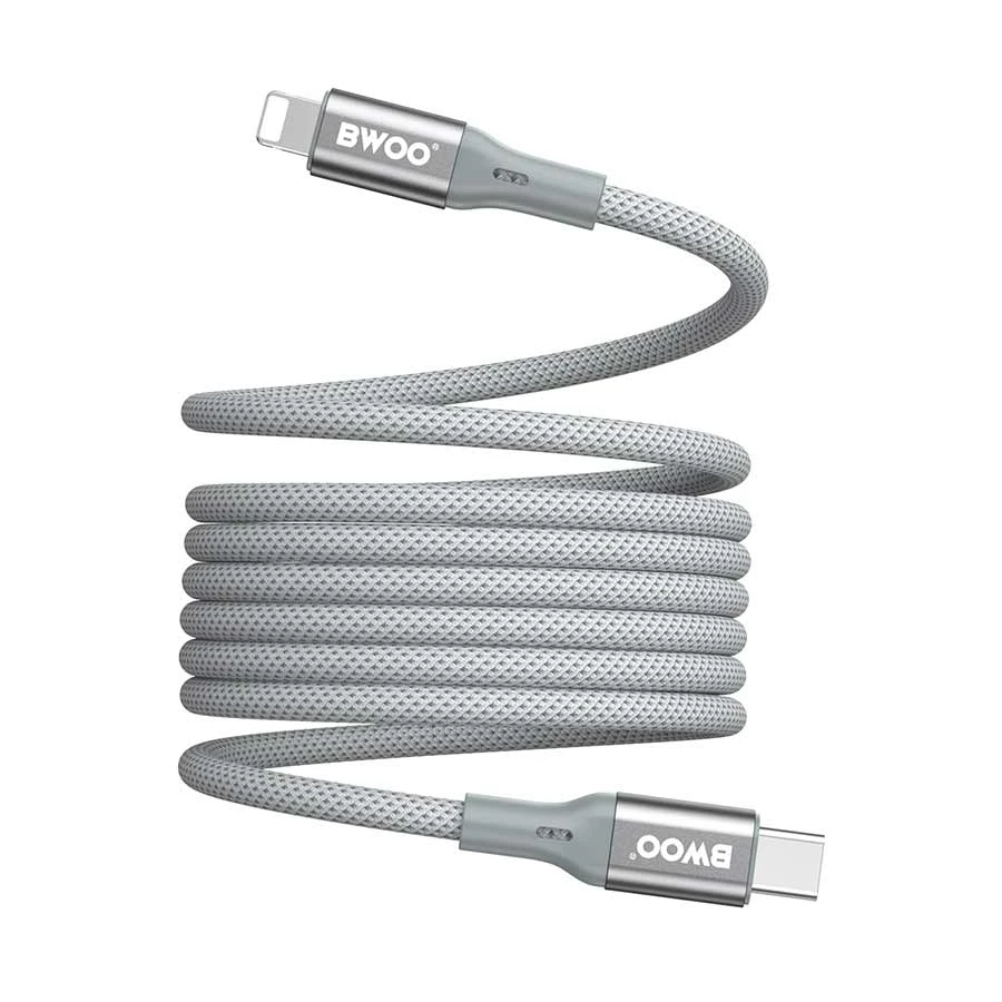 Bwoo BO-X311C-L 27W USB-C to Lightning Braided Cable 1 Meter Gray