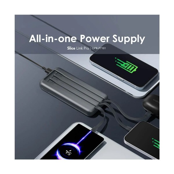 Oraimo Slice Link Pro 10000mAh 22.5W পাওয়ার ব্যাংক – গ্রে