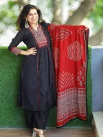 Ladies' Readymade Cotton Three Piece, Six Sizes 36 to 46